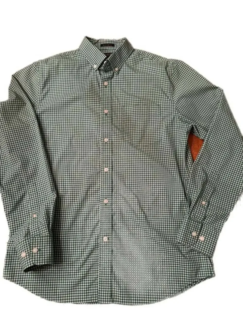 Banana Republic Tech Stretch Cotton Slim Flex Fit Gingham Button Down Shirt med